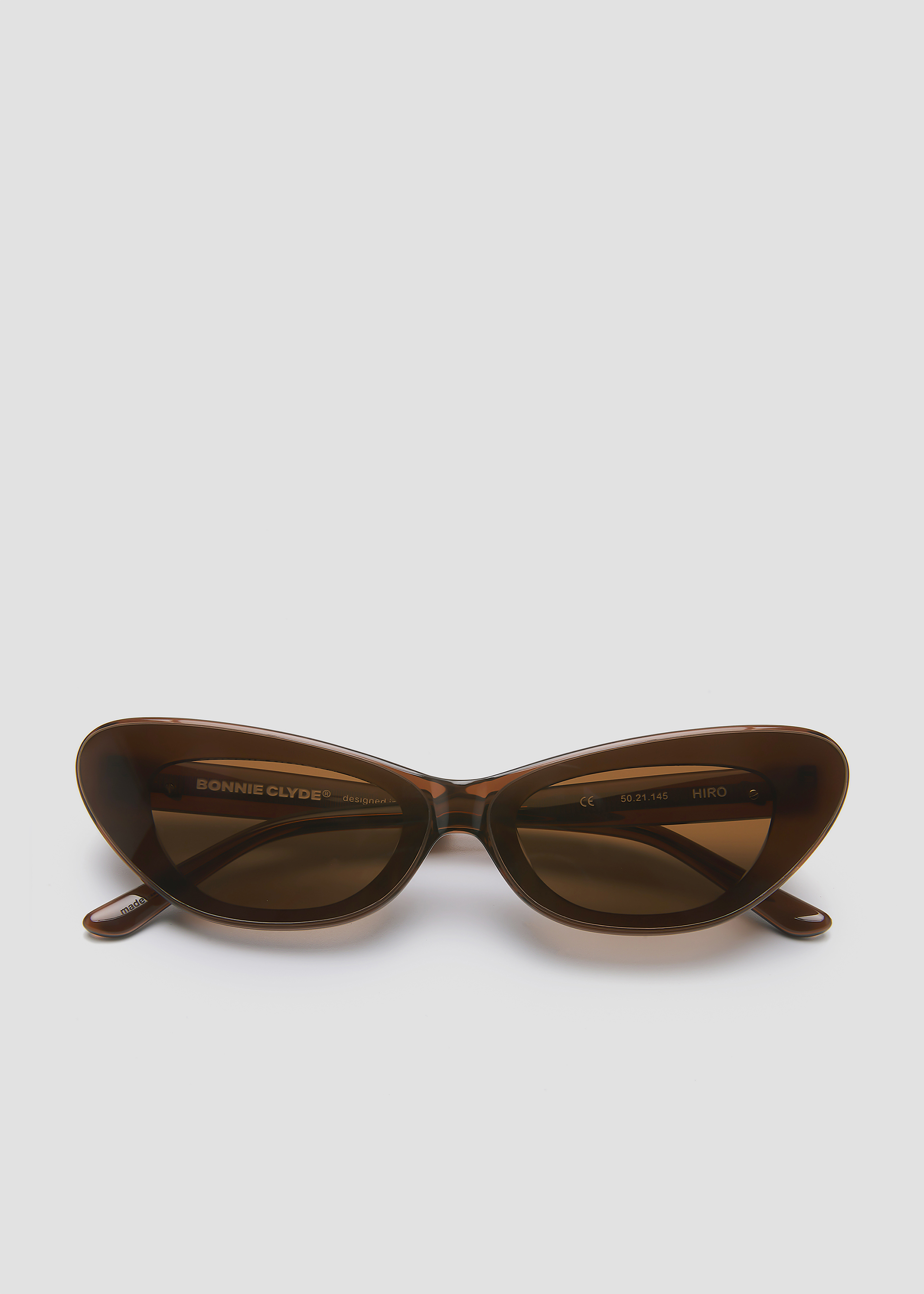 Women's Plastic Slim Cateye Sunglasses - A New Day™ Brown